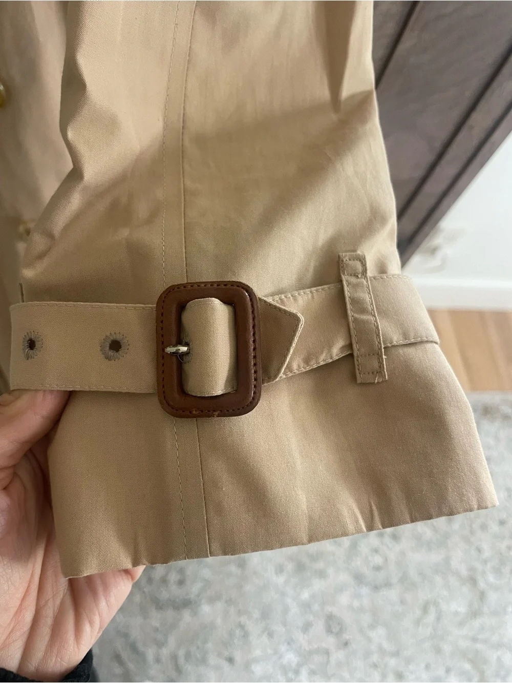 Burberry Classic Woman's Trench Coat/ khaki Tan Long 6 - Picture 10 of 16